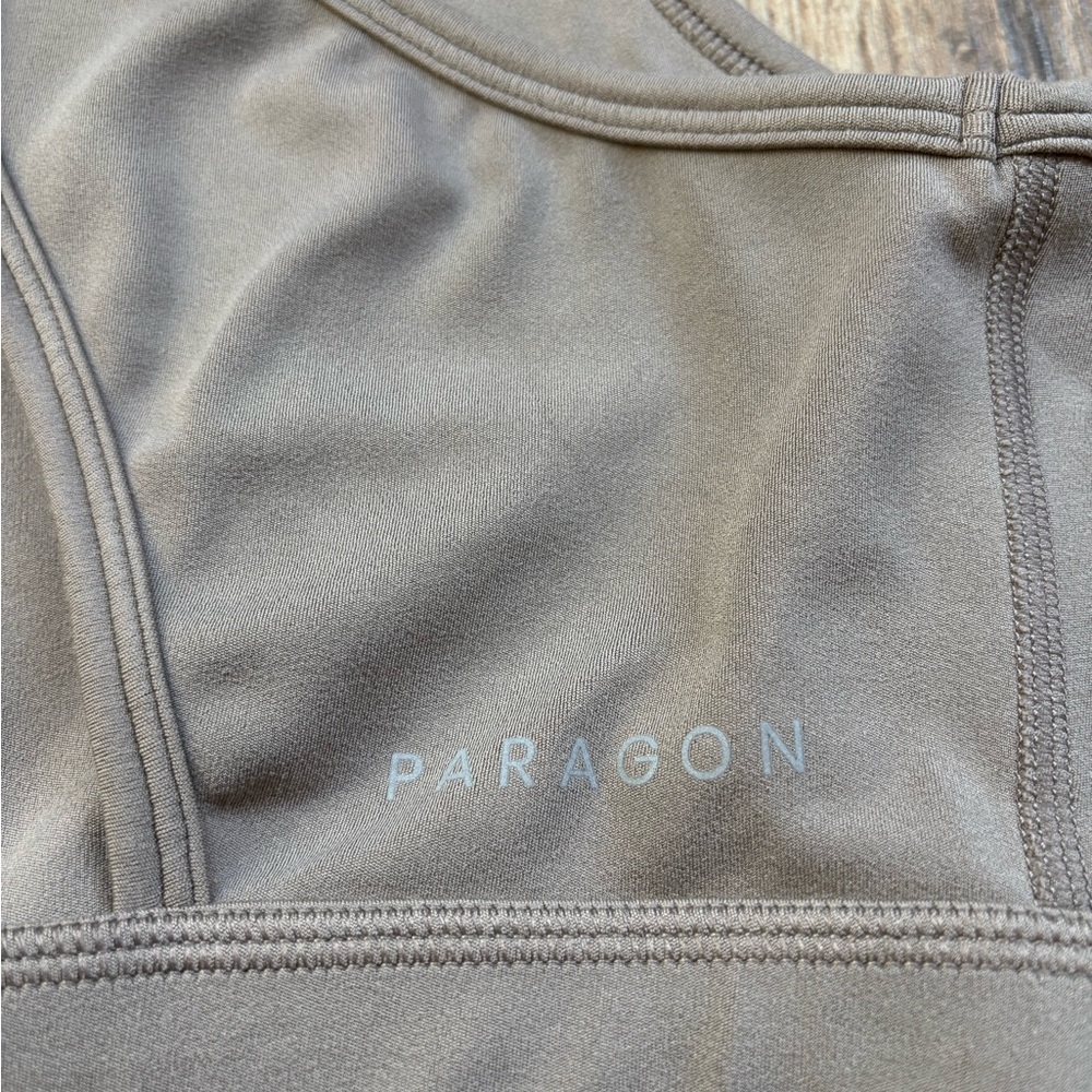 PARAGON Women's Taupe High Neck Criss Cross Back Sports Bra Small - Picture 4 of 7